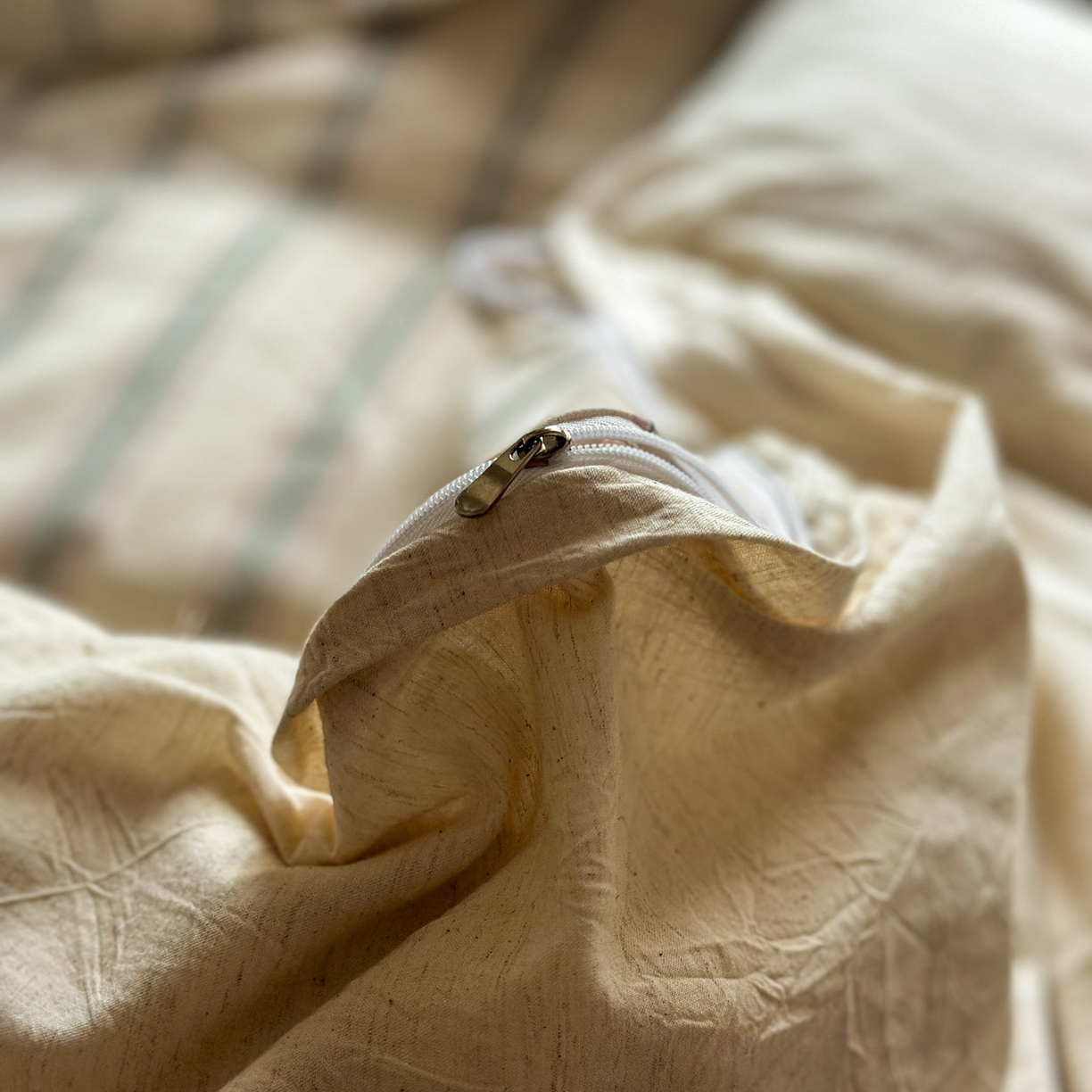 91家纺网 家纺一手货源 找家纺 （总）田野 2026新款全棉棉麻四件套-条纹系列