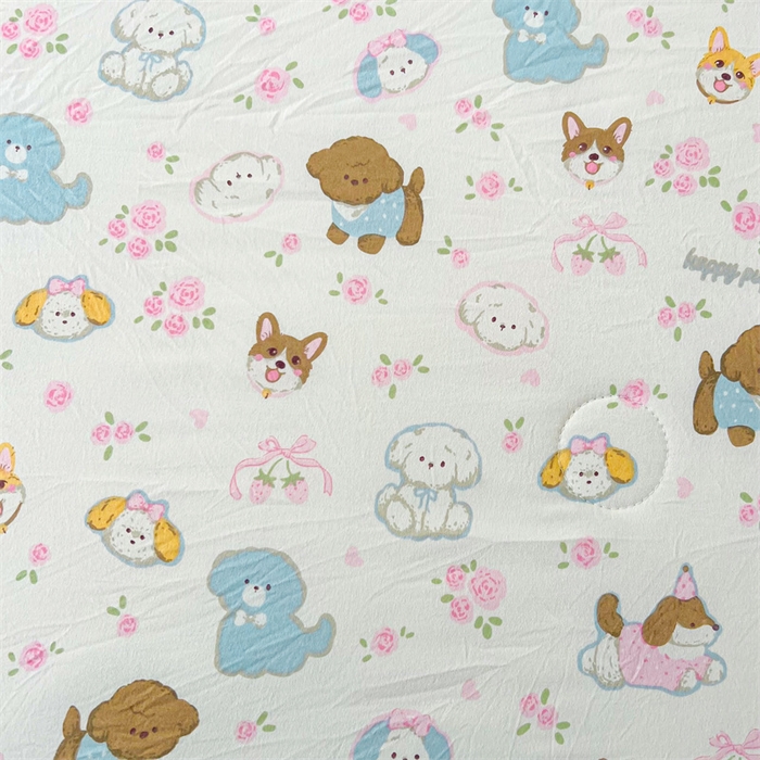 91家纺网 家纺一手货源 找家纺 爱屋及屋 2026新款小清新水洗棉棉花夏被夏凉被空调被 萌宠乐园