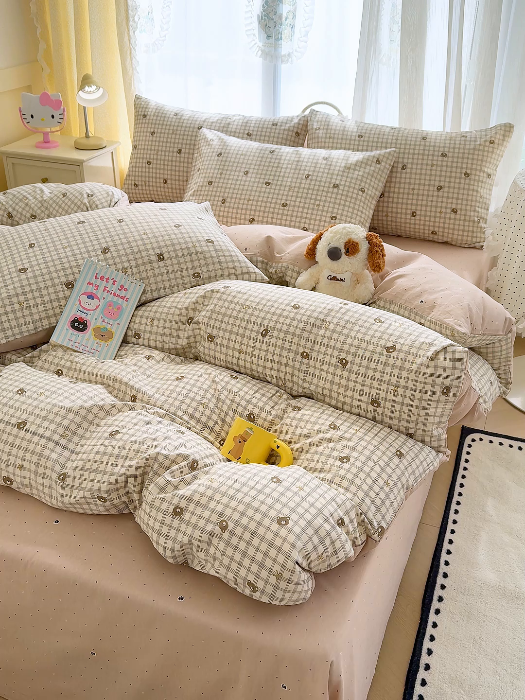 91家纺网 家纺一手货源 找家纺 铺尚美家纺 2026新款12868新疆全棉纯棉印花四件套（提供质检报告 温莎小熊