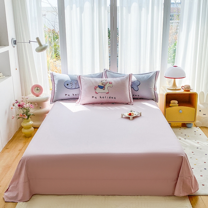 91家纺网 家纺一手货源 找家纺 （总）眷恋家纺 2026新款全棉小清新铂金棉13376卡通三件套四件套