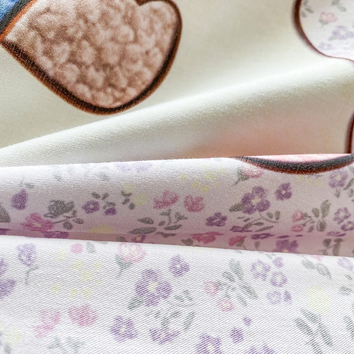 91家纺网 家纺一手货源 找家纺 眷恋家纺 2026新款全棉小清新铂金棉13376卡通三件套四件套 花与寻-紫