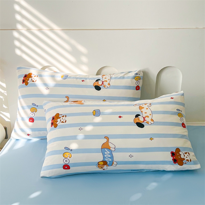 91家纺网 家纺一手货源 找家纺 爱屋及屋 2026新款小清新水洗棉棉花夏被夏凉被空调被 竖条狗