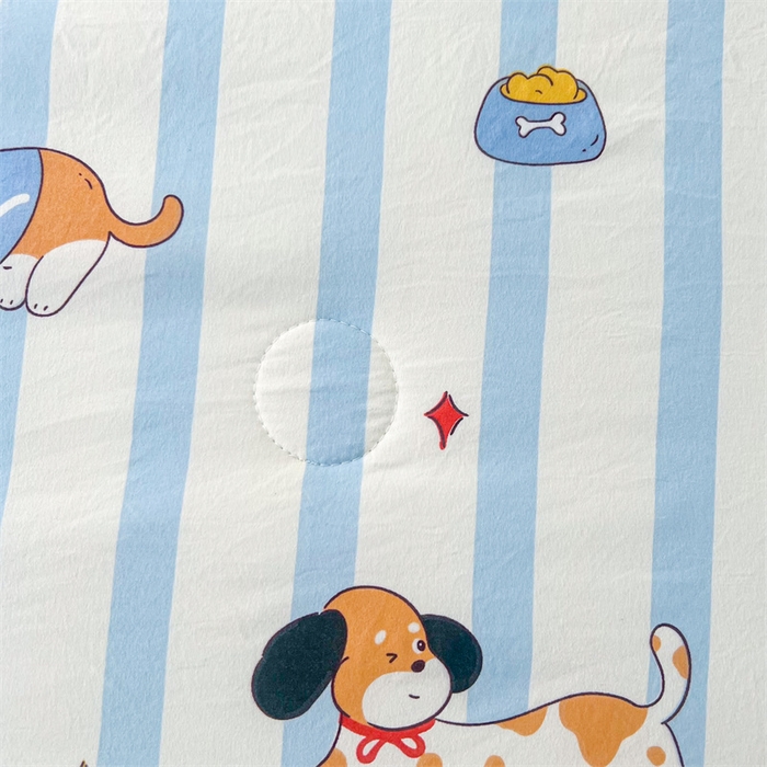 91家纺网 家纺一手货源 找家纺 爱屋及屋 2026新款小清新水洗棉棉花夏被夏凉被空调被 竖条狗