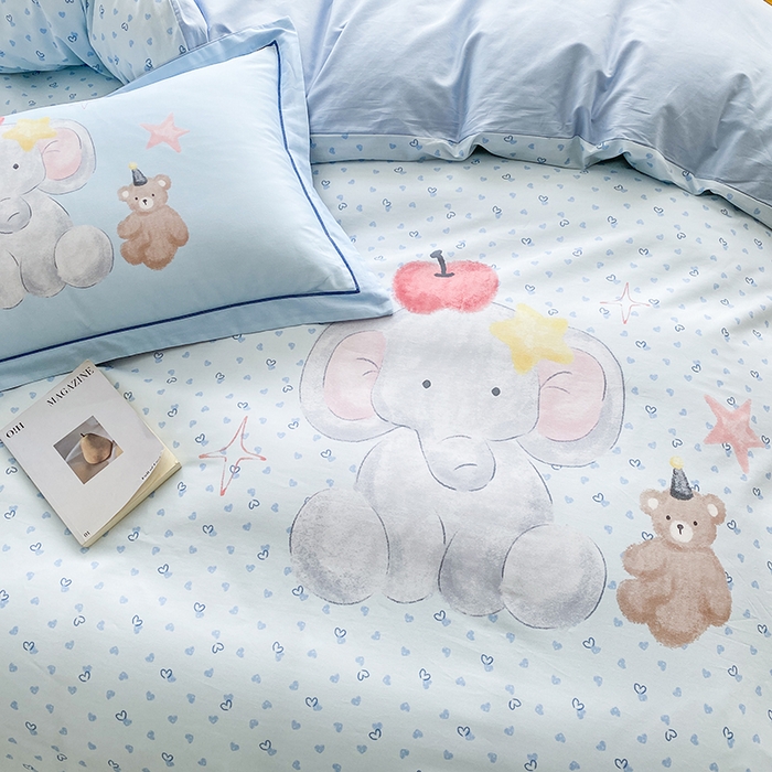 91家纺网 家纺一手货源 找家纺 眷恋家纺 2026新款全棉小清新铂金棉13376卡通三件套四件套 莫莉-兰