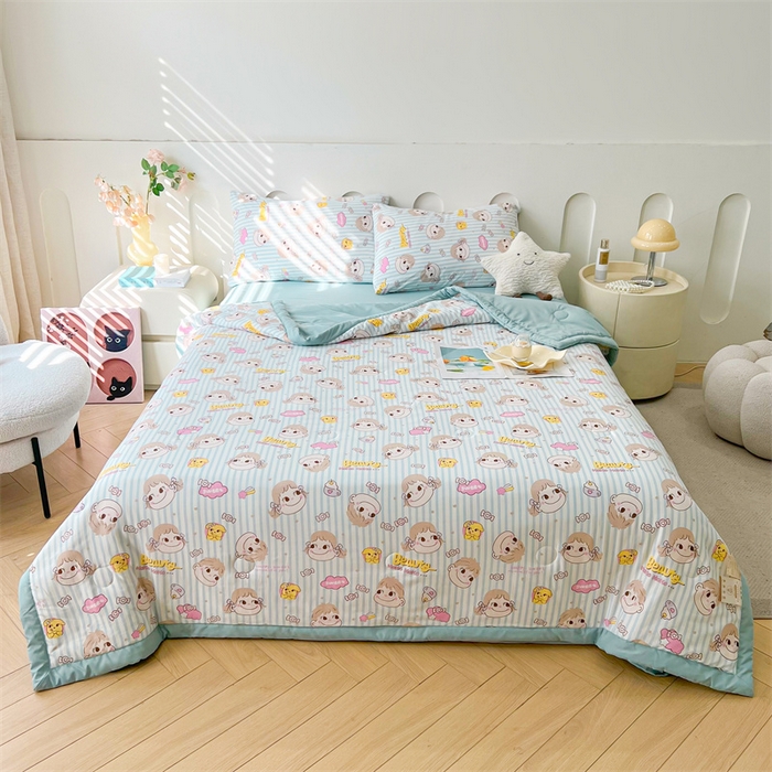 91家纺网 家纺一手货源 找家纺 爱屋及屋 2026新款小清新水洗棉棉花夏被夏凉被空调被 唐小小