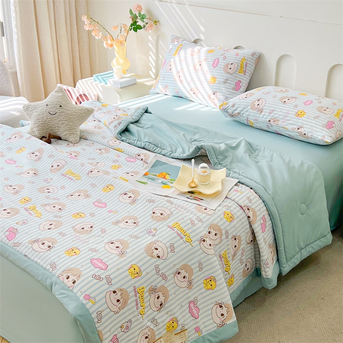 91家纺网 家纺一手货源 找家纺 爱屋及屋 2026新款小清新水洗棉棉花夏被夏凉被空调被 唐小小