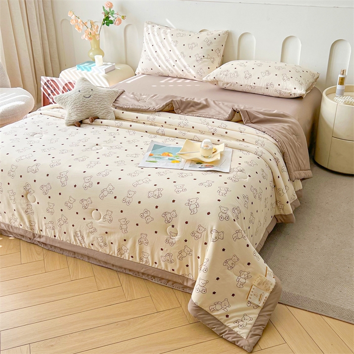 91家纺网 家纺一手货源 找家纺 爱屋及屋 2026新款小清新水洗棉棉花夏被夏凉被空调被 小熊博士