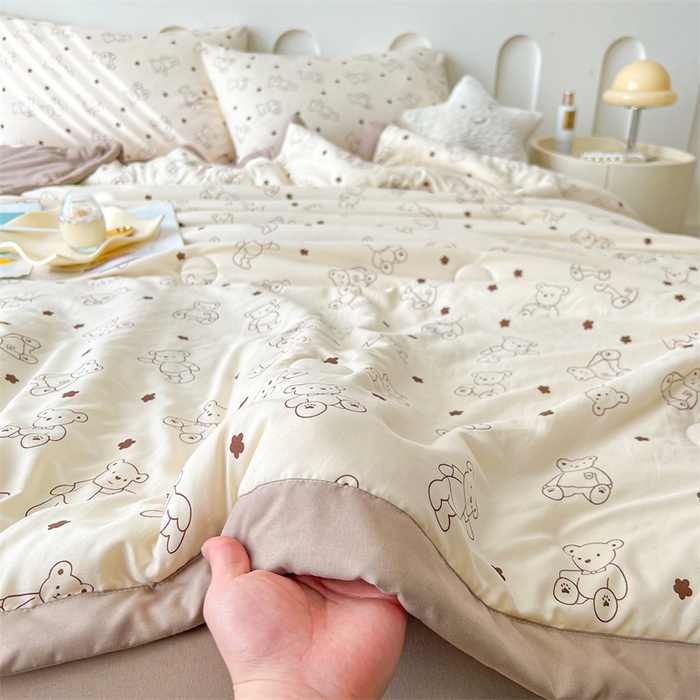 91家纺网 家纺一手货源 找家纺 爱屋及屋 2026新款小清新水洗棉棉花夏被夏凉被空调被 小熊博士