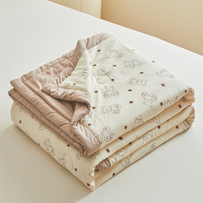 91家纺网 家纺一手货源 找家纺 爱屋及屋 2026新款小清新水洗棉棉花夏被夏凉被空调被 小熊博士