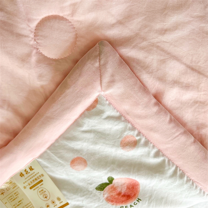 91家纺网 家纺一手货源 找家纺 爱屋及屋 2026新款小清新水洗棉棉花夏被夏凉被空调被 元气桃桃