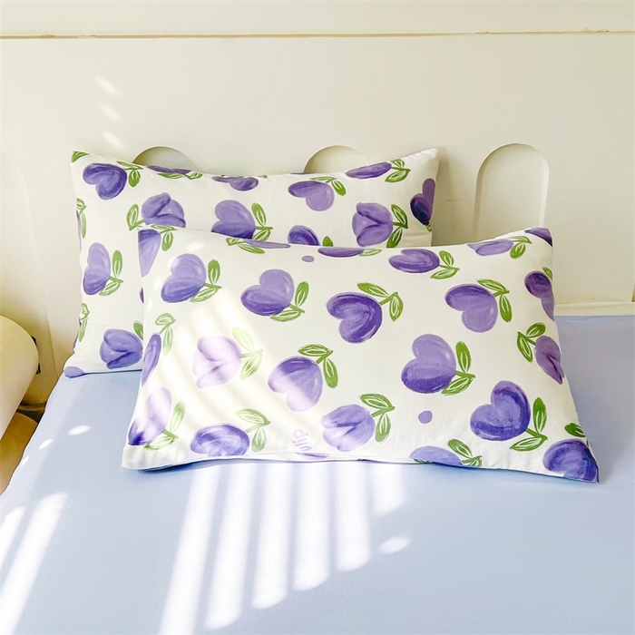 91家纺网 家纺一手货源 找家纺 爱屋及屋 2026新款小清新水洗棉棉花夏被夏凉被空调被 紫色郁金香