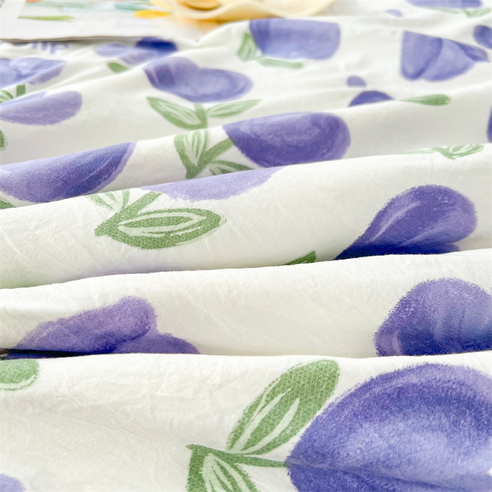 91家纺网 家纺一手货源 找家纺 爱屋及屋 2026新款小清新水洗棉棉花夏被夏凉被空调被 紫色郁金香