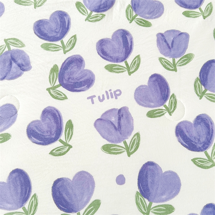 91家纺网 家纺一手货源 找家纺 爱屋及屋 2026新款小清新水洗棉棉花夏被夏凉被空调被 紫色郁金香