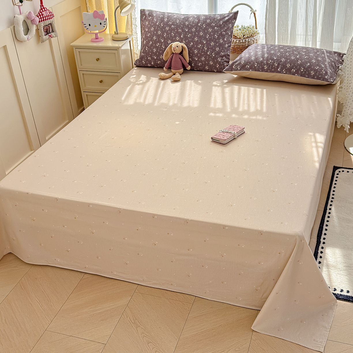 91家纺网 家纺一手货源 找家纺 铺尚美家纺 2026新款12868新疆全棉纯棉印花四件套（提供质检报告 风信子