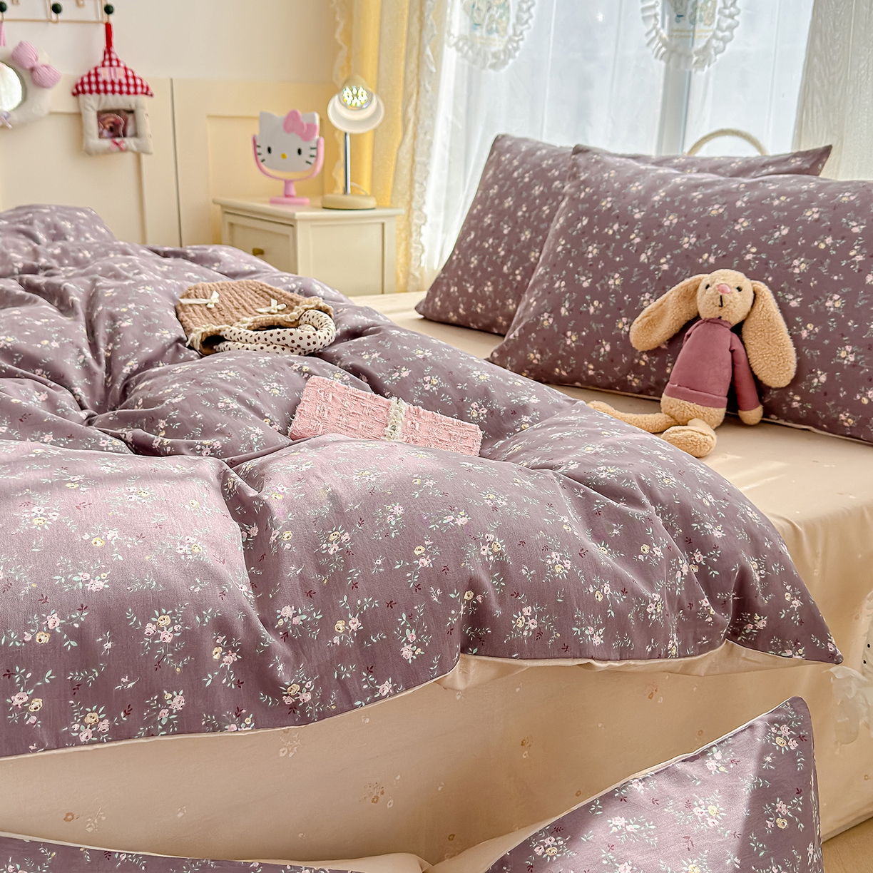 91家纺网 家纺一手货源 找家纺 铺尚美家纺 2026新款12868新疆全棉纯棉印花四件套（提供质检报告 风信子