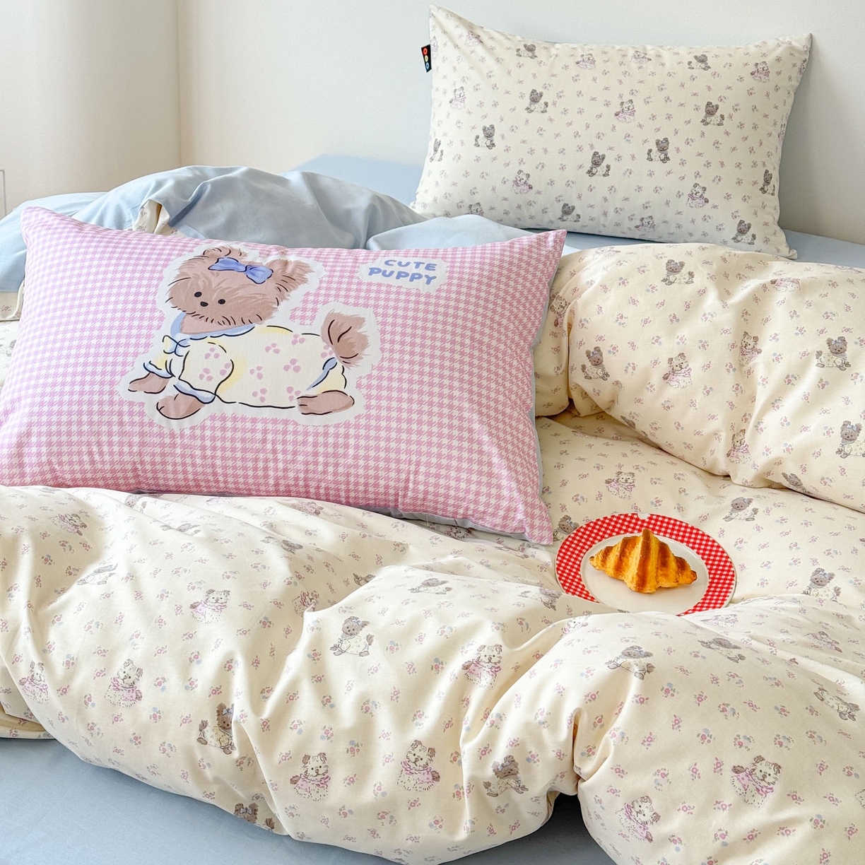 RYB红黄兰 2026新款ins风全棉卡通纯棉三件套四件套 花园马尔济斯