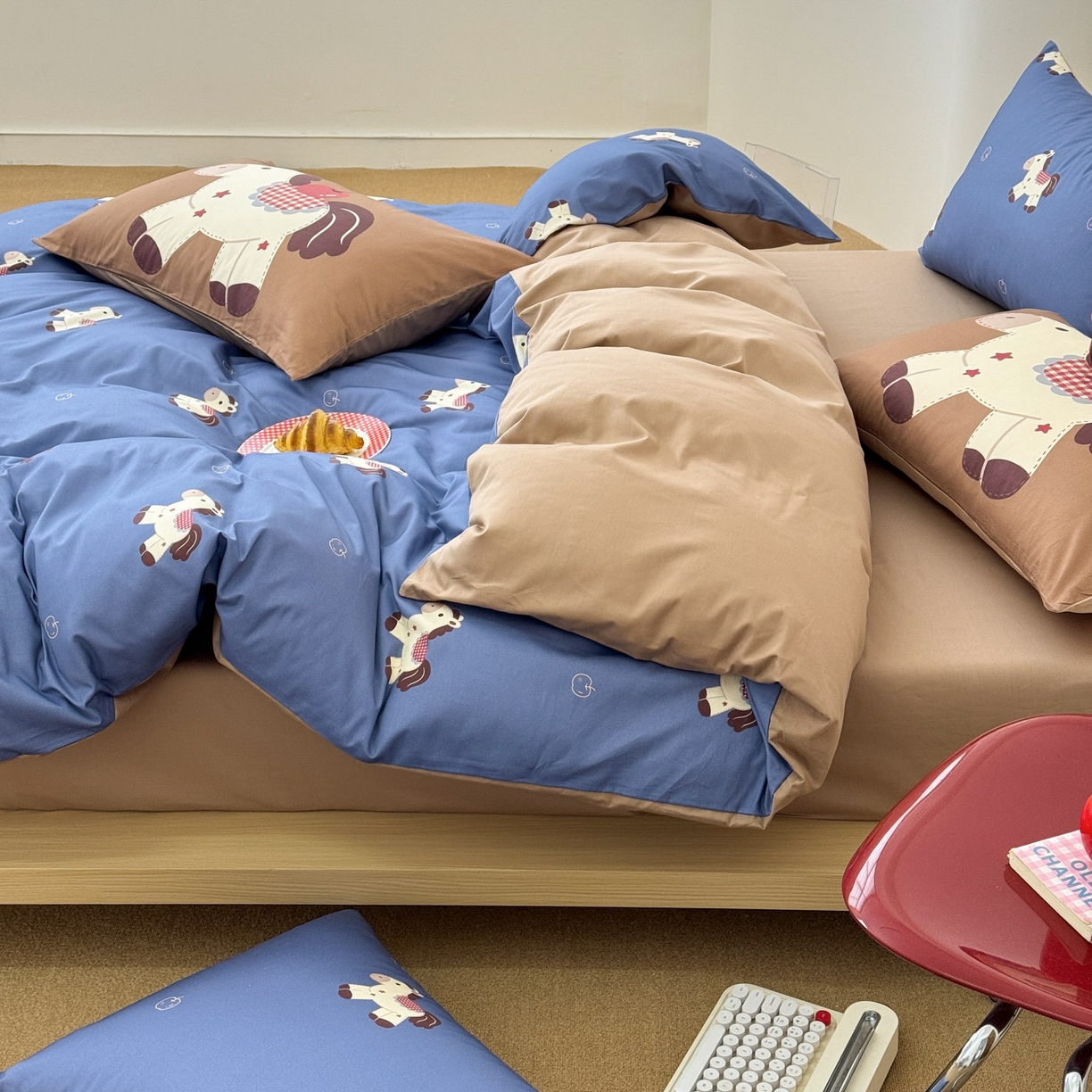 91家纺网 家纺一手货源 找家纺 （总）RYB红黄兰 2026新款ins风全棉卡通纯棉三件套四件套