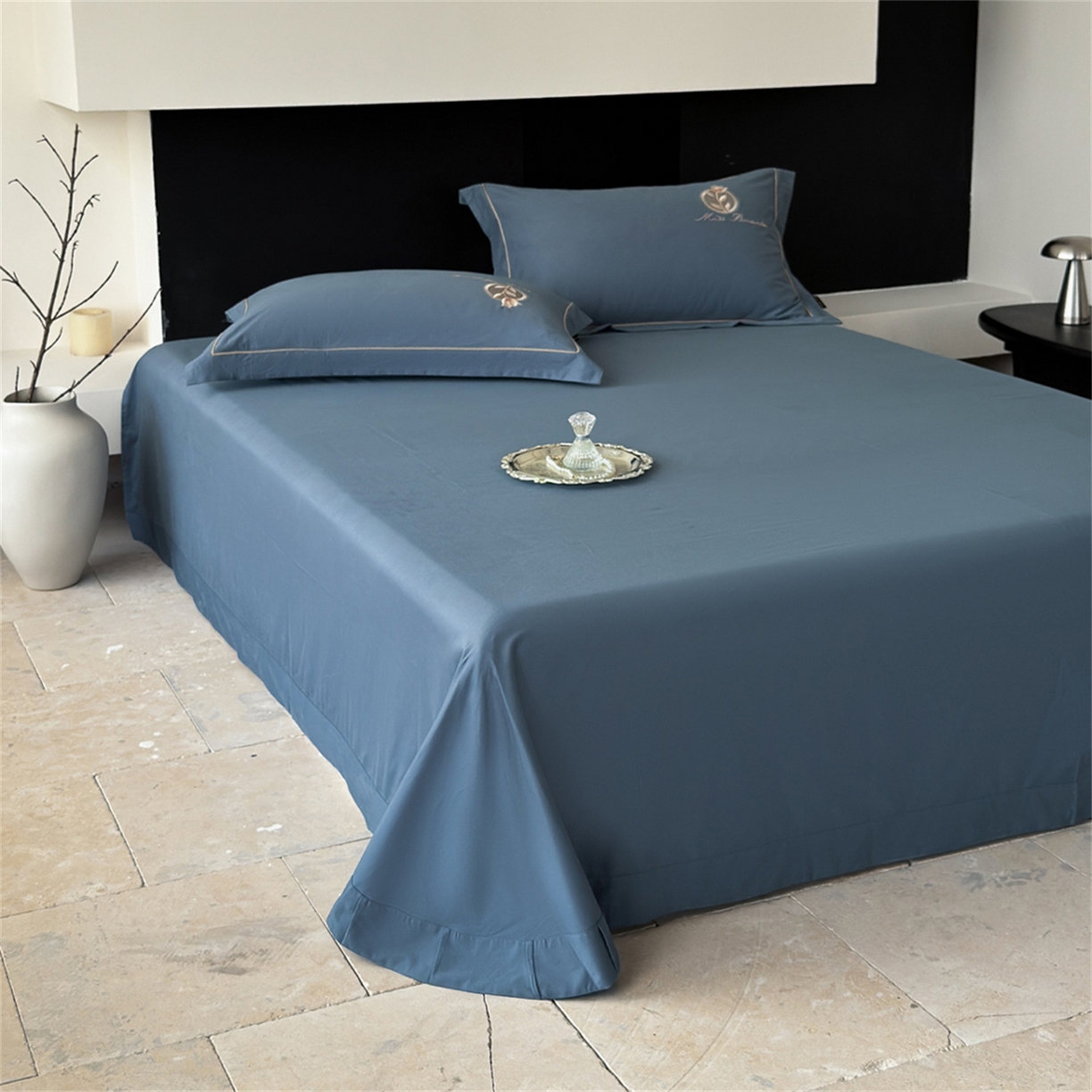 91家纺网 家纺一手货源 找家纺 （总）芯丝路家纺 2026春夏新款全棉磨毛工艺款四件套-花影