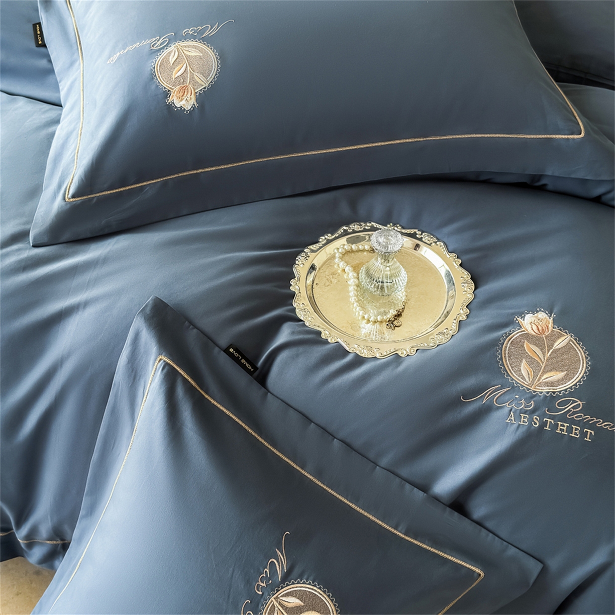 91家纺网 家纺一手货源 找家纺 （总）芯丝路家纺 2026春夏新款全棉磨毛工艺款四件套-花影