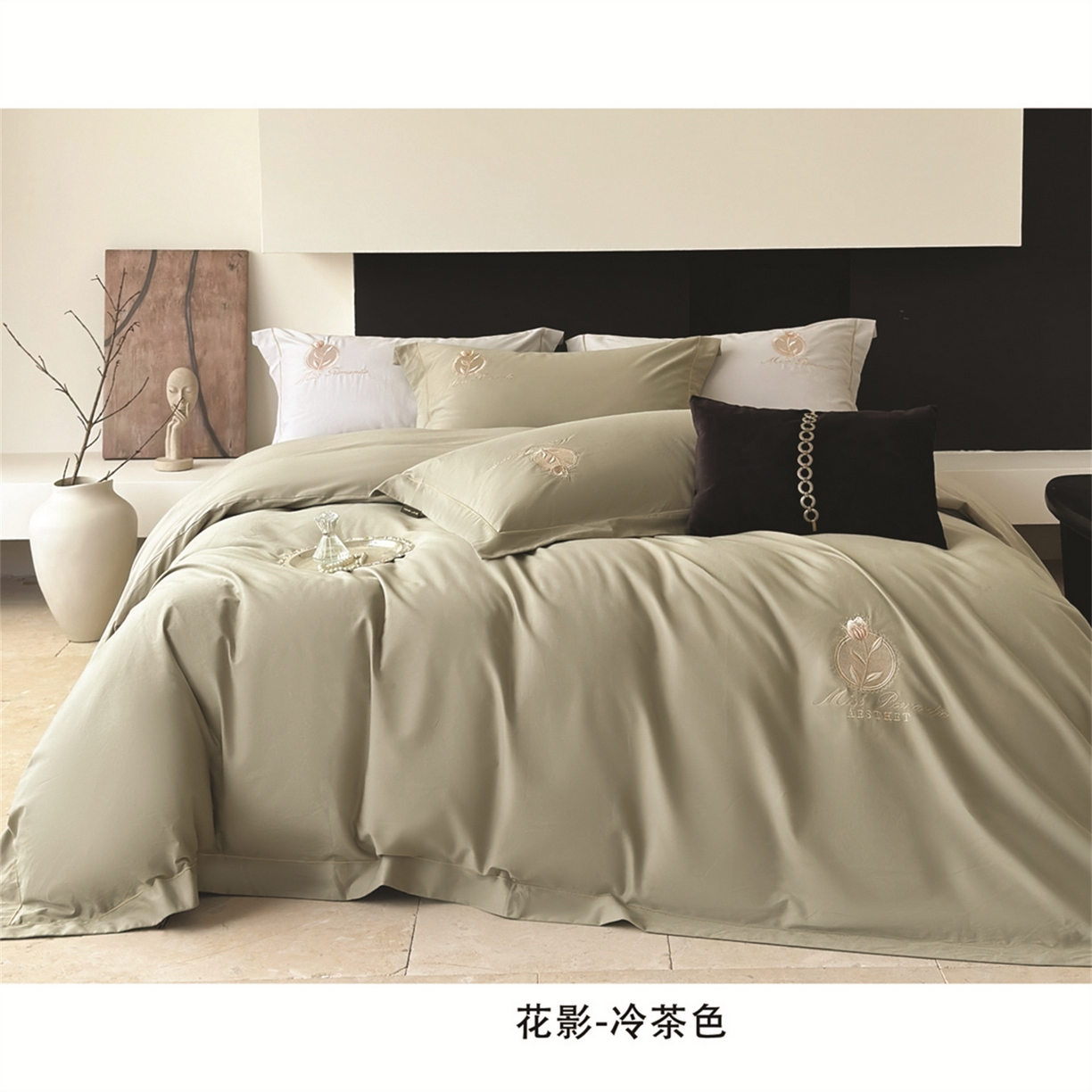 91家纺网 家纺一手货源 找家纺 （总）芯丝路家纺 2026春夏新款全棉磨毛工艺款四件套-花影