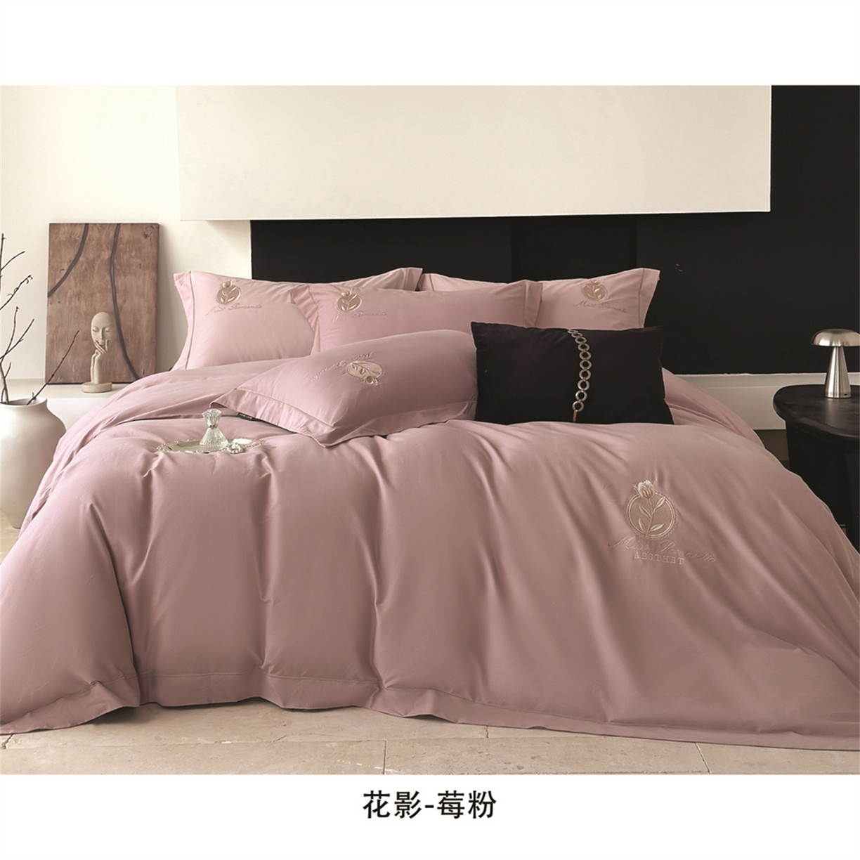 91家纺网 家纺一手货源 找家纺 （总）芯丝路家纺 2026春夏新款全棉磨毛工艺款四件套-花影