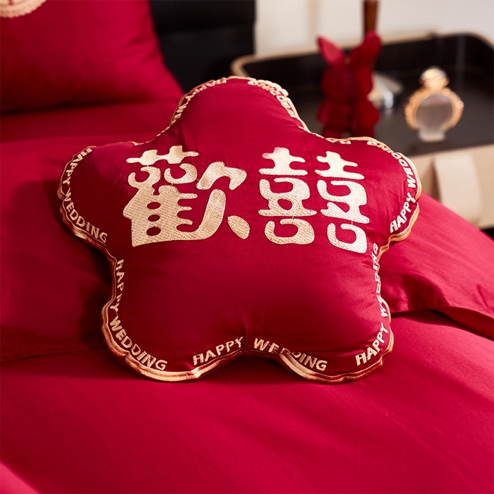 91家纺网 家纺一手货源 找家纺 甜咪咪婚庆 2026春夏新款大提花婚庆结婚四件套多件套床单床笠款 国色