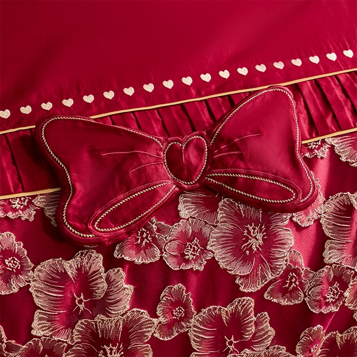 91家纺网 家纺一手货源 找家纺 甜咪咪婚庆 2026春夏新款大提花婚庆结婚四件套多件套床单床笠款 添香