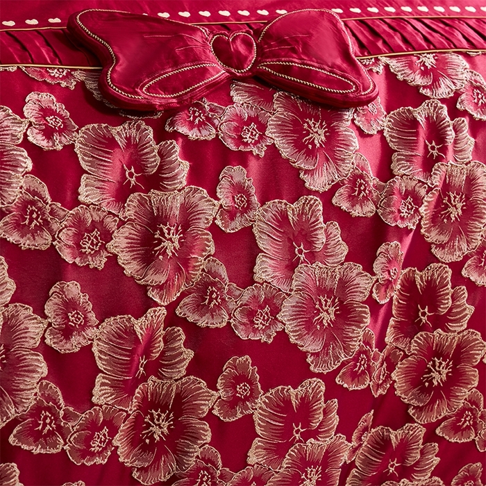 91家纺网 家纺一手货源 找家纺 甜咪咪婚庆 2026春夏新款大提花婚庆结婚四件套多件套床单床笠款 添香