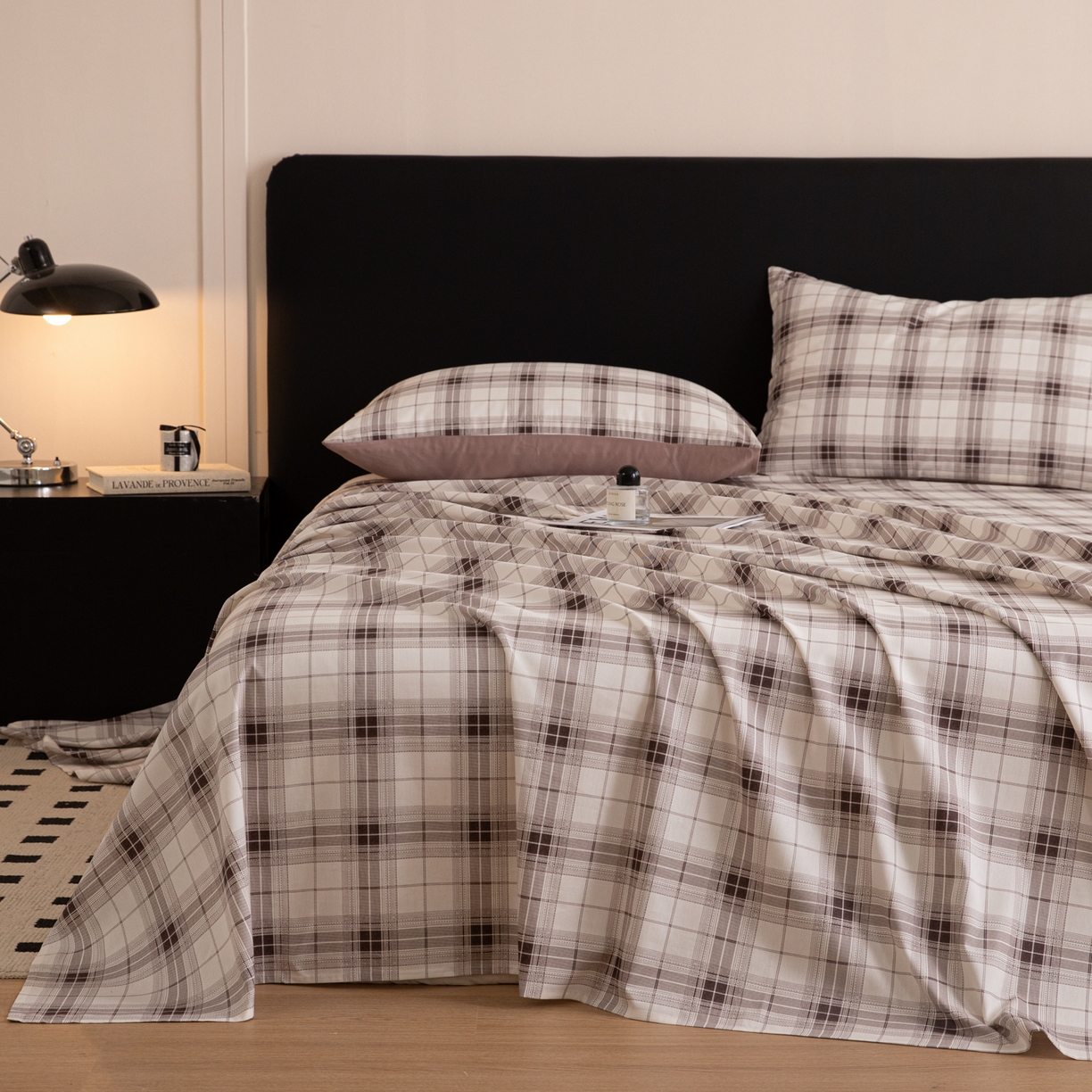 91家纺网 家纺一手货源 找家纺 （总）女子家纺 2026新款40支13070全棉纯棉简约格子A版单床单床单单件