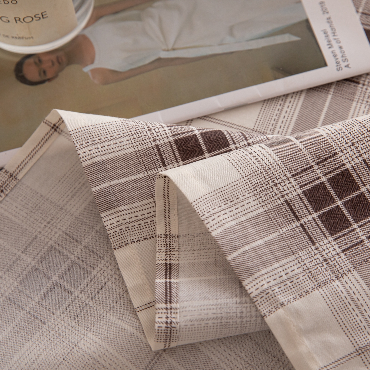 91家纺网 家纺一手货源 找家纺 （总）女子家纺 2026新款40支13070全棉纯棉简约格子A版单床单床单单件