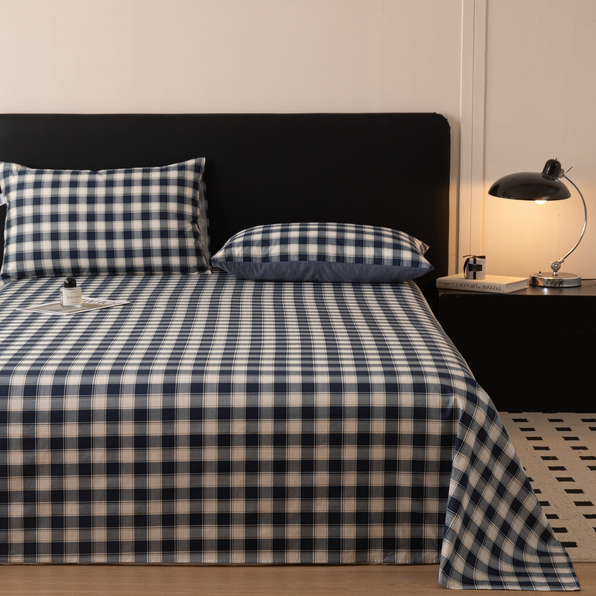 91家纺网 家纺一手货源 找家纺 （总）女子家纺 2026新款40支13070全棉纯棉简约格子A版单床单床单单件