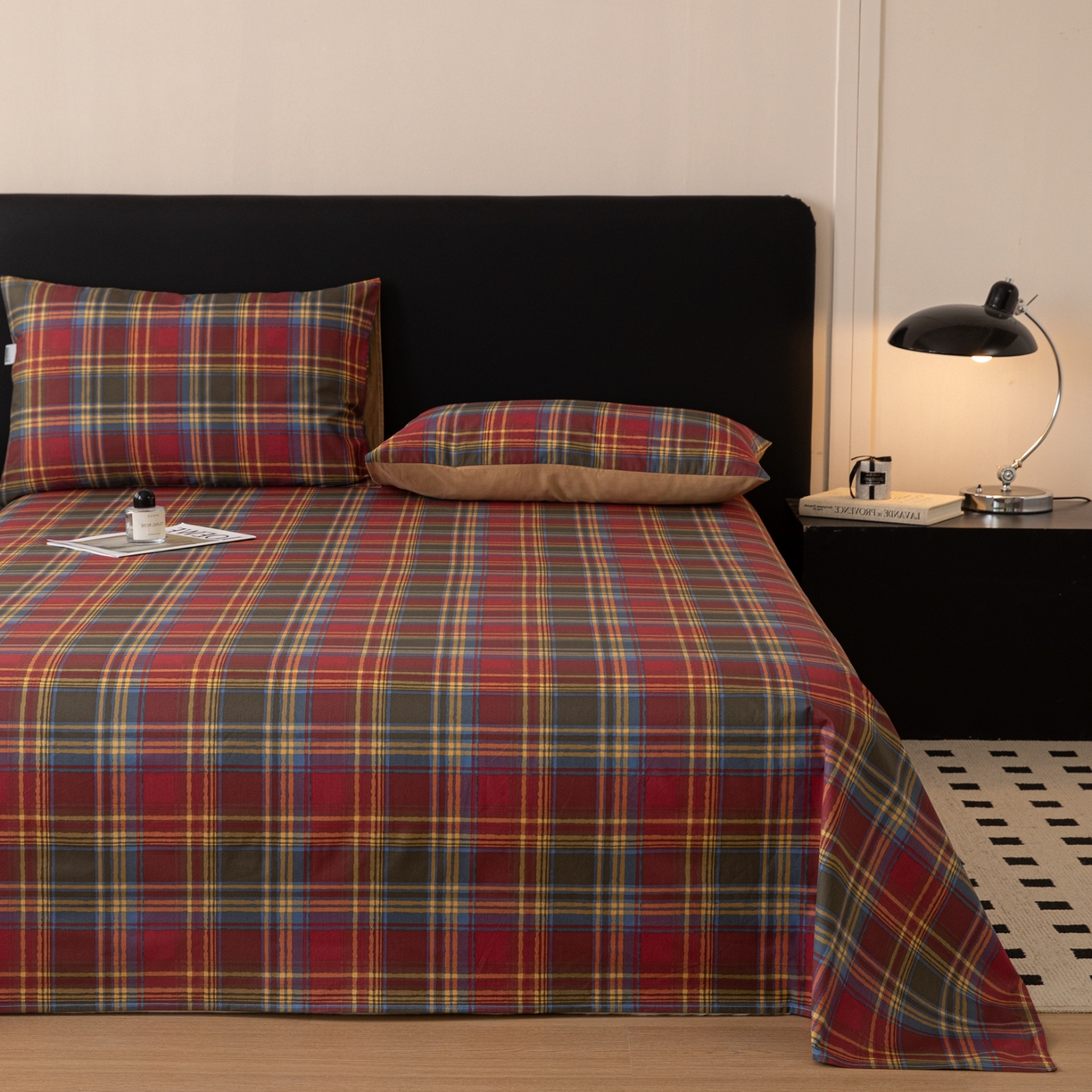 91家纺网 家纺一手货源 找家纺 （总）女子家纺 2026新款40支13070全棉纯棉简约格子A版单床单床单单件