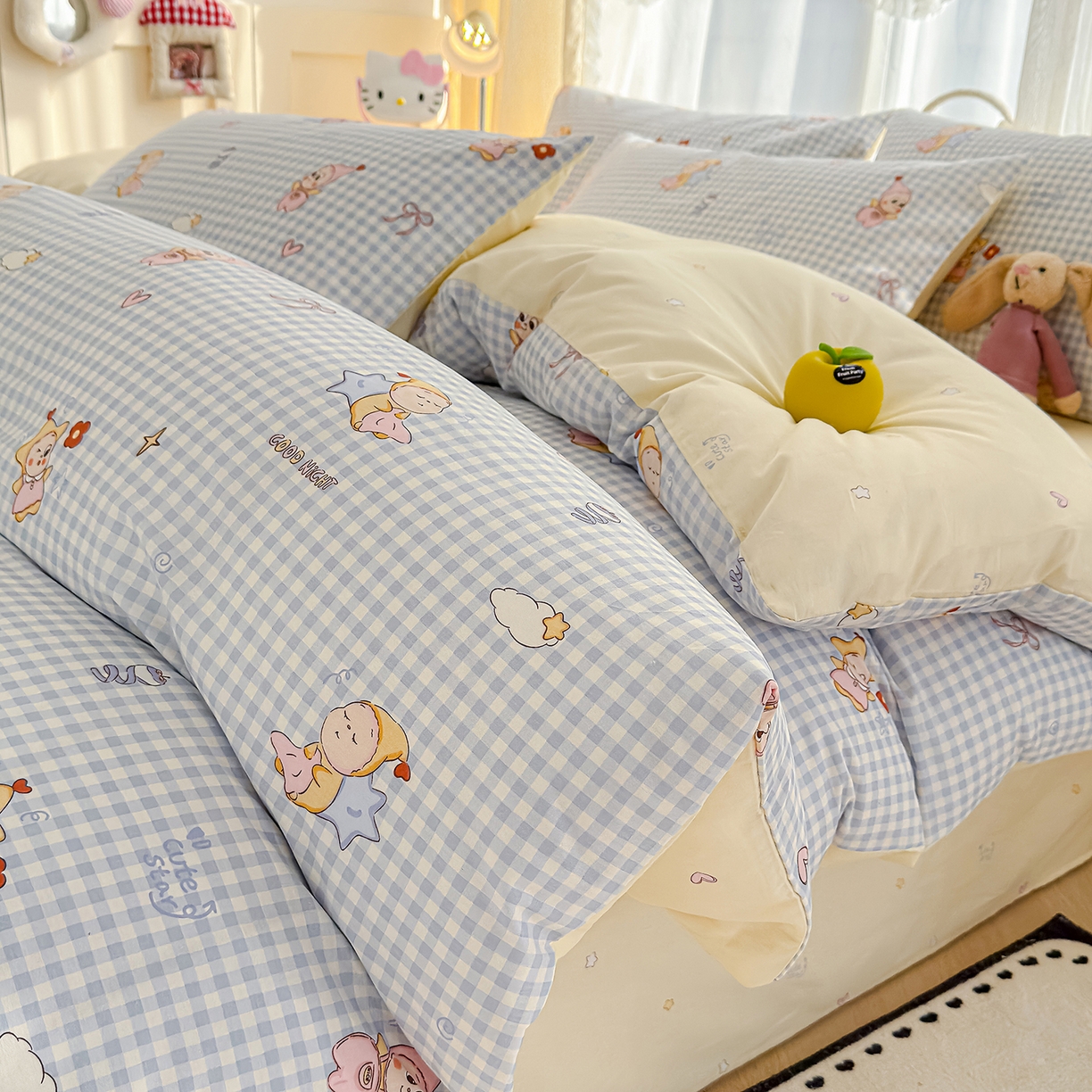 91家纺网 家纺一手货源 找家纺 铺尚美家纺 2026新款12868新疆全棉纯棉单品被套系列（提供质检报告） 星星人