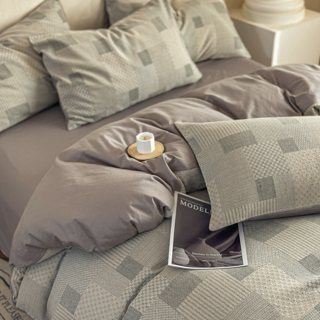 91家纺网 家纺一手货源 找家纺 （总）田野 2026新款全棉水洗提花三层纱四件套