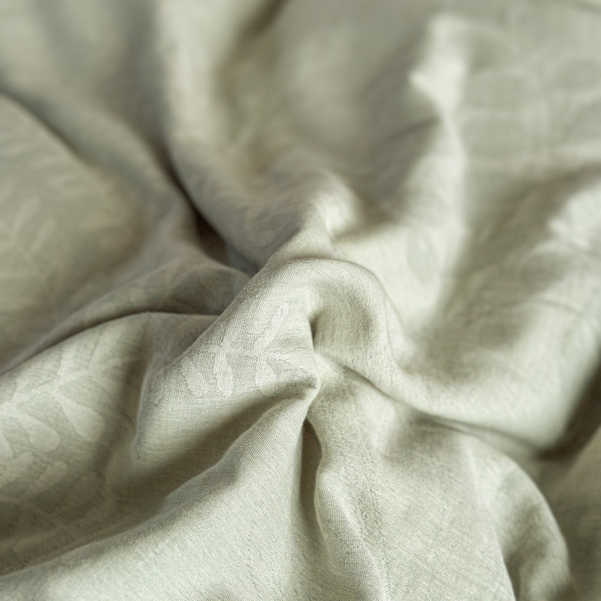 91家纺网 家纺一手货源 找家纺 田野 2026新款全棉水洗提花三层纱四件套 卡维  淡绿