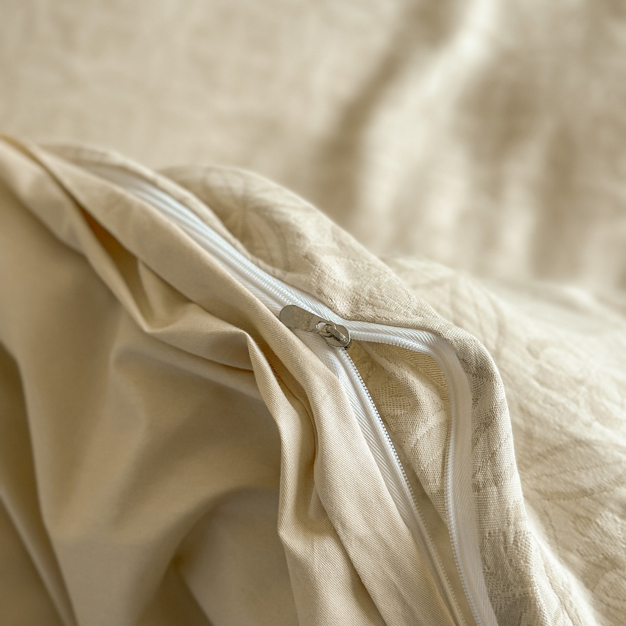 91家纺网 家纺一手货源 找家纺 田野 2026新款全棉水洗提花三层纱四件套 瑞恩 米驼