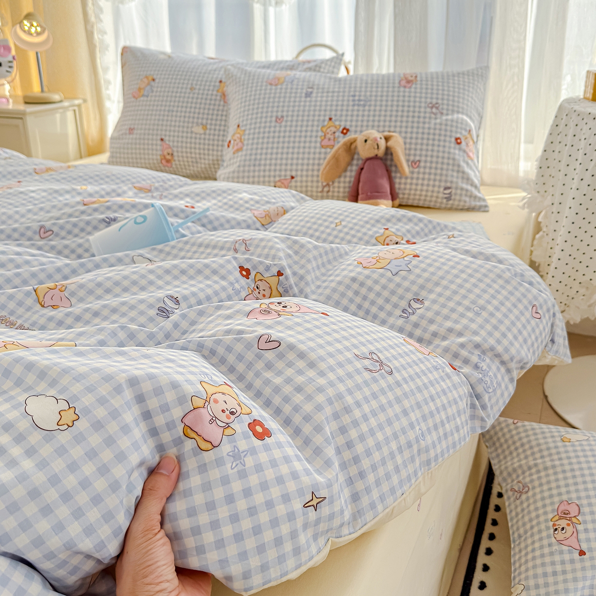 91家纺网 家纺一手货源 找家纺 铺尚美家纺 2026新款12868新疆全棉纯棉单品被套系列（提供质检报告） 星星人