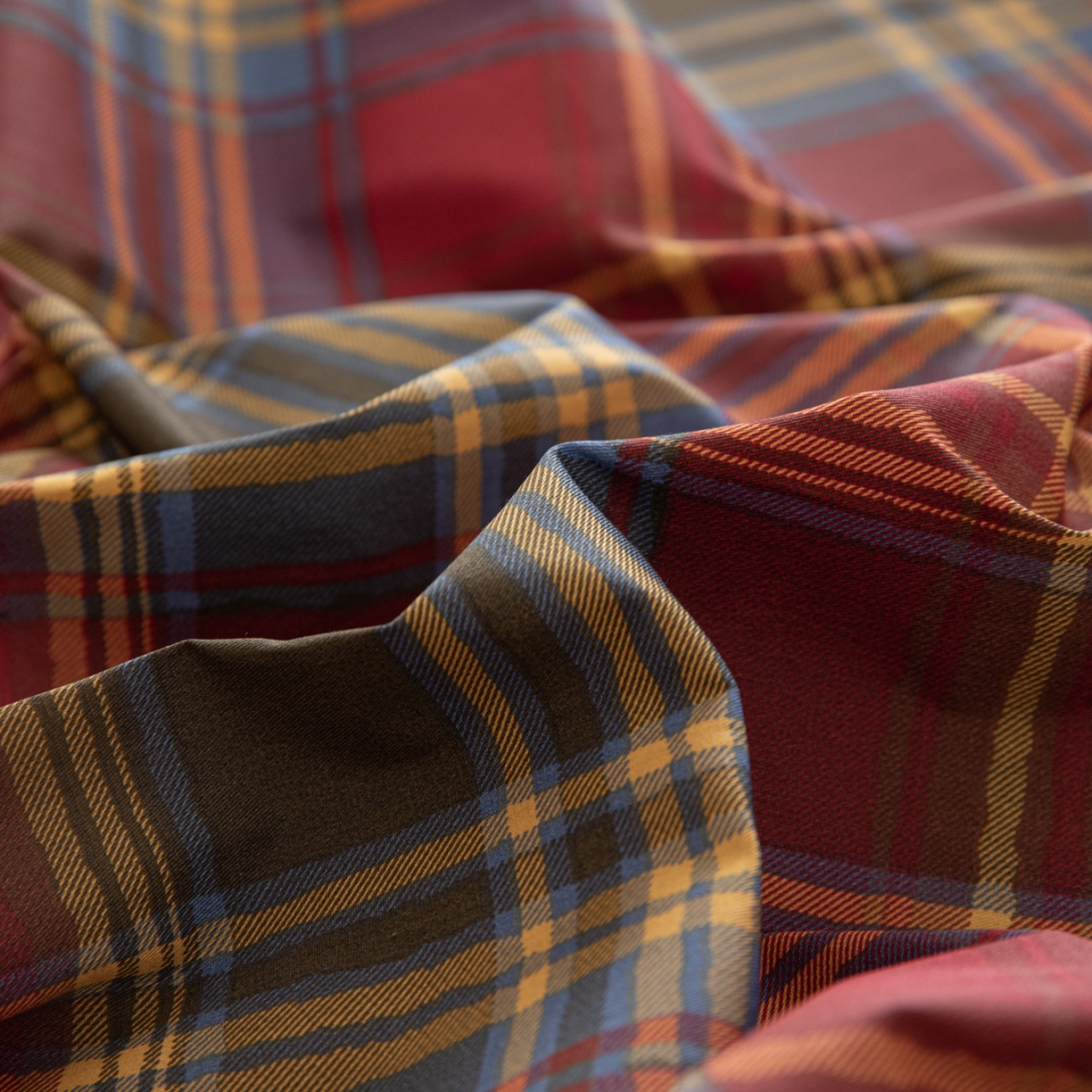 91家纺网 家纺一手货源 找家纺 女子家纺 2026新款40支13070全棉纯棉简约格子A版单床单床单单件 英伦-炽焰红