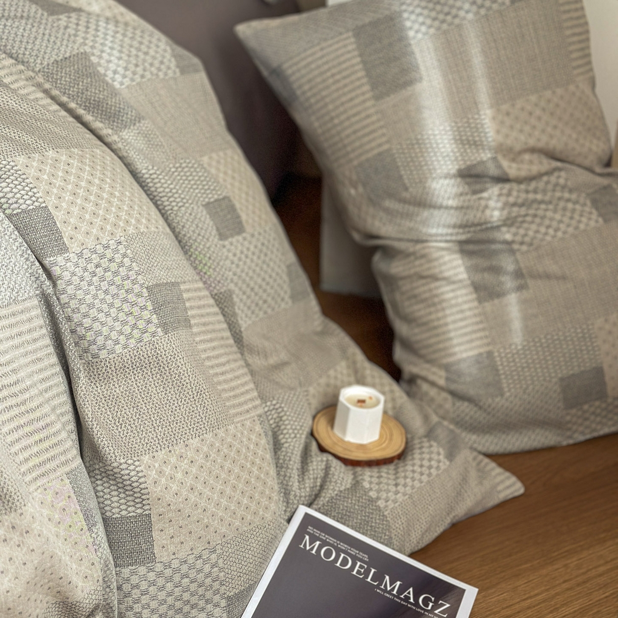 91家纺网 家纺一手货源 找家纺 （总）田野 2026新款全棉水洗提花三层纱四件套