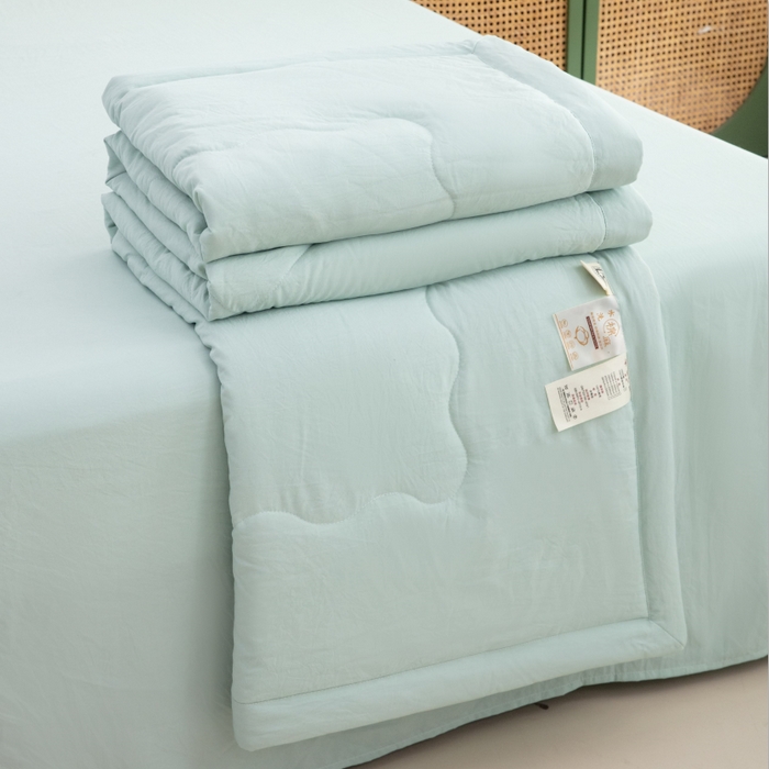 梦莎被业 2026新款水洗棉夏被夏凉被空调被 抹茶绿