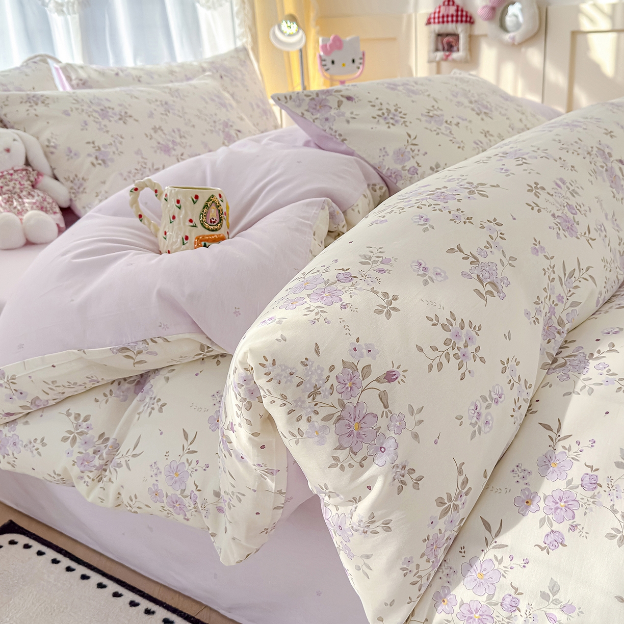 91家纺网 家纺一手货源 找家纺 铺尚美家纺 2026新款12868新疆全棉纯棉单品被套系列（提供质检报告） 苏林-紫