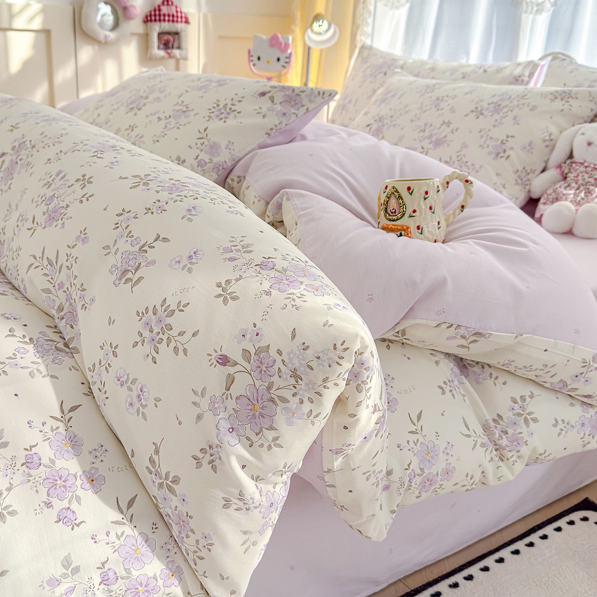 91家纺网 家纺一手货源 找家纺 铺尚美家纺 2026新款12868新疆全棉纯棉单品被套系列（提供质检报告） 苏林-紫