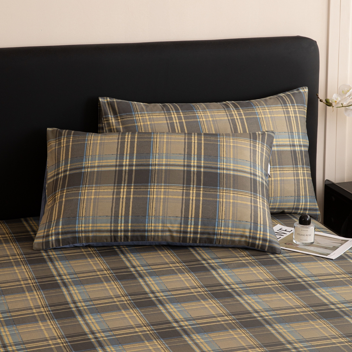 91家纺网 家纺一手货源 找家纺 女子家纺 2026新款40支13070全棉纯棉简约格子A版单床单床单单件 英伦-青澜