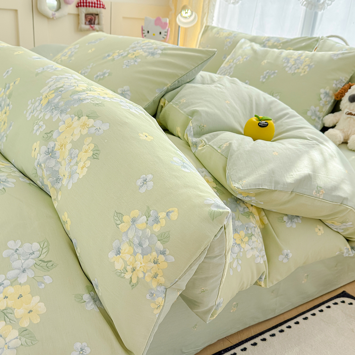 91家纺网 家纺一手货源 找家纺 铺尚美家纺 2026新款12868新疆全棉纯棉单品被套系列（提供质检报告） 初夏花蕊