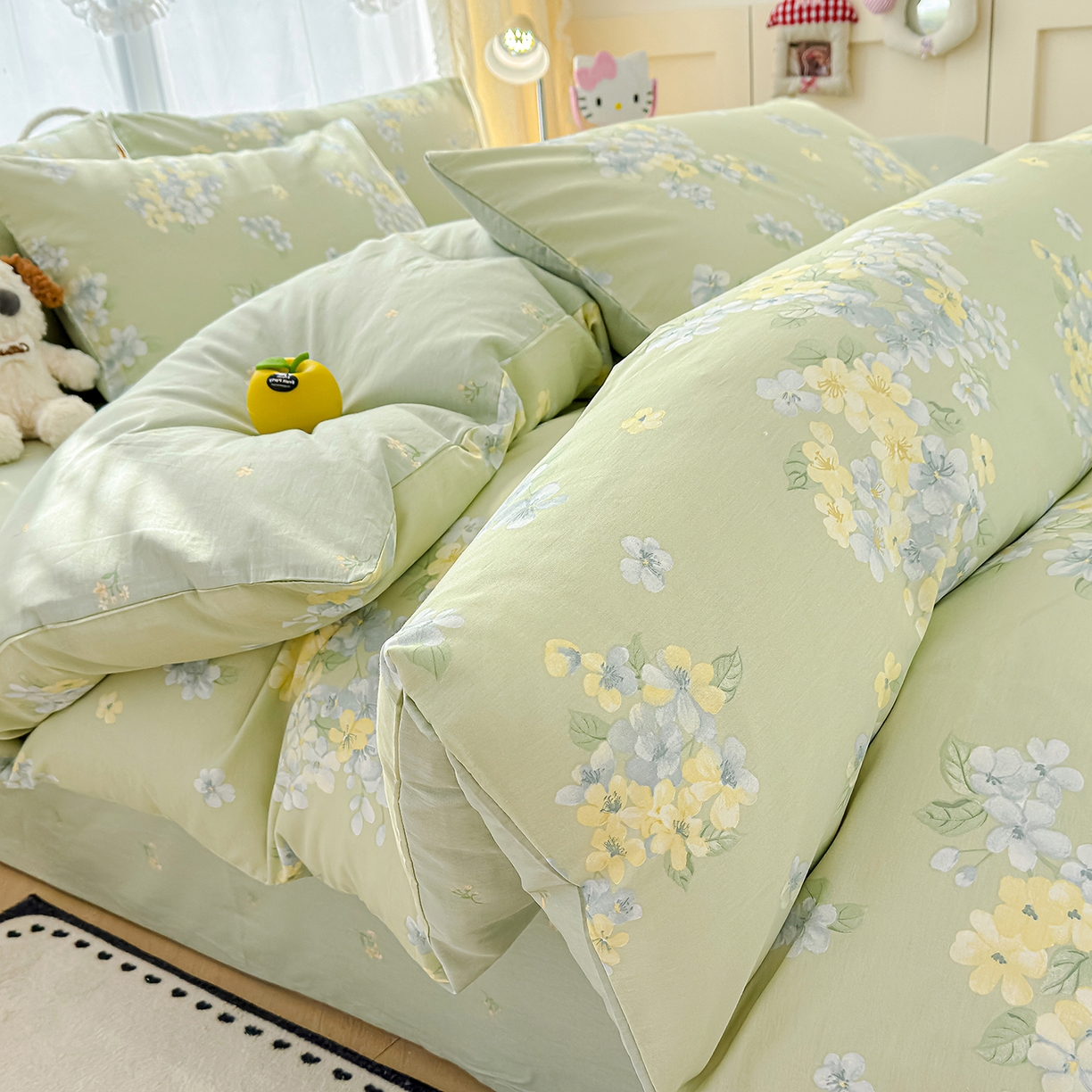 91家纺网 家纺一手货源 找家纺 铺尚美家纺 2026新款12868新疆全棉纯棉单品被套系列（提供质检报告） 初夏花蕊
