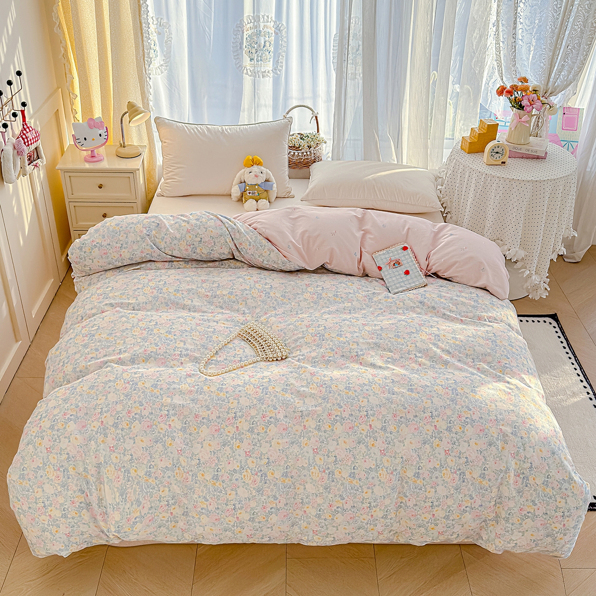 91家纺网 家纺一手货源 找家纺 铺尚美家纺 2026新款12868新疆全棉纯棉单品被套系列（提供质检报告） 岚花绪-灰