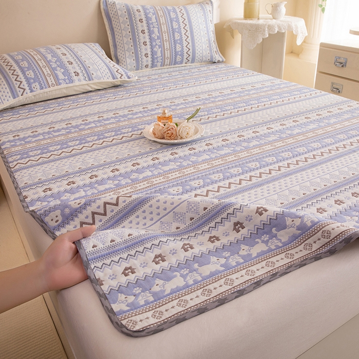 91家纺网 家纺一手货源 找家纺 （总）美达家纺 2026新款全棉色织六层纱高温砂洗直边床盖单品床盖床盖单件