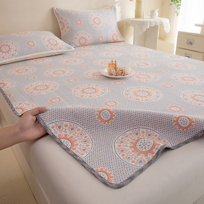 91家纺网 家纺一手货源 找家纺 （总）美达家纺 2026新款全棉色织六层纱高温砂洗直边床盖单品床盖床盖单件