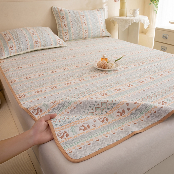 91家纺网 家纺一手货源 找家纺 （总）美达家纺 2026新款全棉色织六层纱高温砂洗直边床盖单品床盖床盖单件