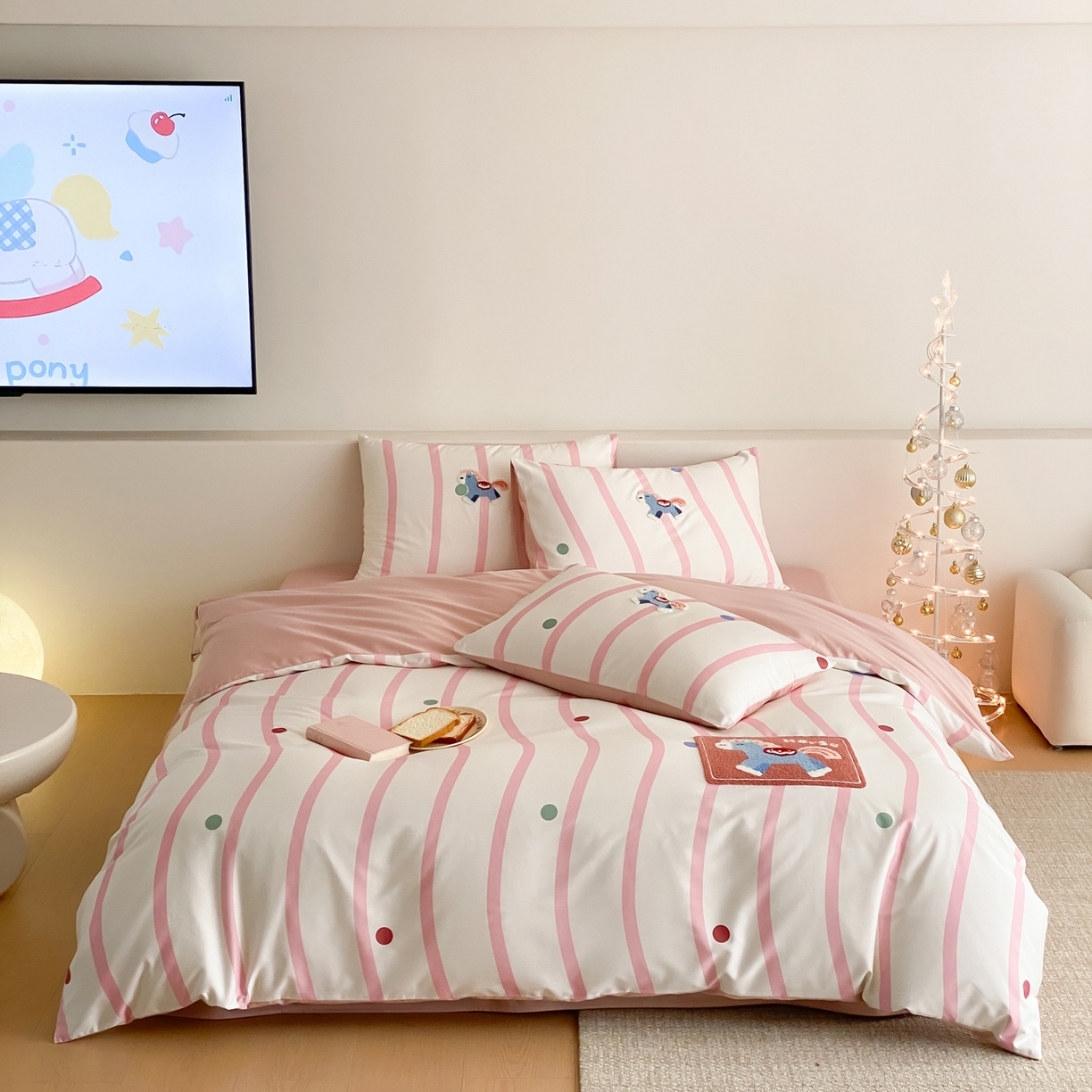 91家纺网 家纺一手货源 找家纺 如一 2026新款50S数码全棉长绒棉纯棉毛巾绣四件套 萌萌马